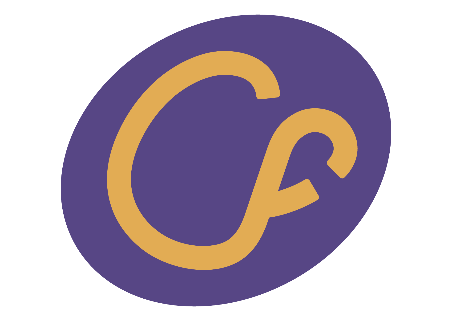 Script letter forms C and F in a coffee bean